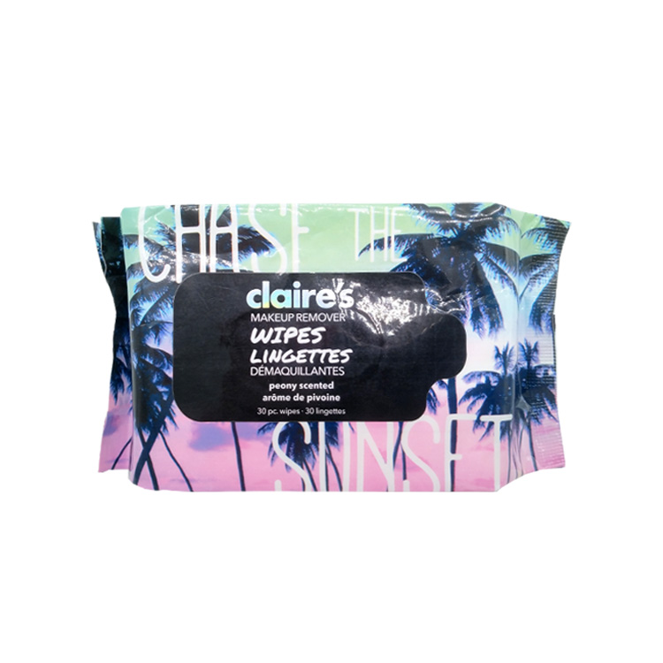 Lingettes humides de soin de maquillage professionnel parfumées de pivoine d'OEM pour des yeux et le visage